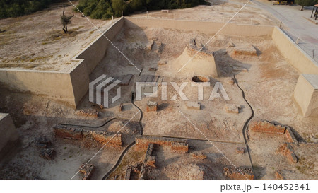 Harappa archaeological site from above showing lost urban heritage Harappa archaeological site from above showing lost urban heritage 140452341