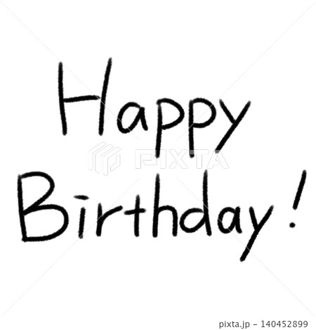 鉛筆風の手書き文字 Happy birthday  140452899