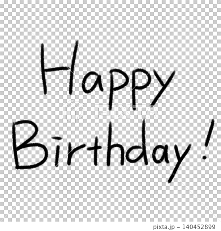 鉛筆風の手書き文字 Happy birthday  140452899