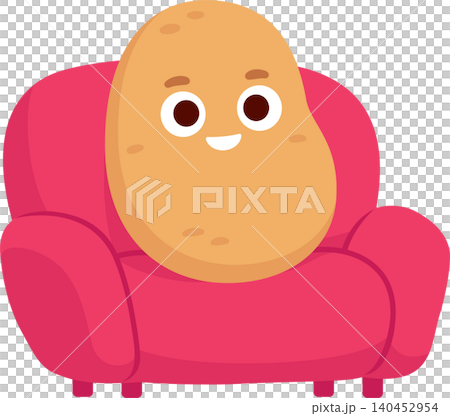 Funny cartoon couch potato illustration Funny cartoon couch potato illustration 140452954