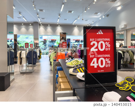 Sale event at retail store offering discounts on selected items Sale event at retail store offering discounts on selected items 140453015