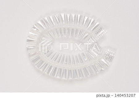 Disposable plastic shower cap isolated on white background 140453207