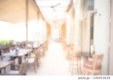 Abstract blurred outdoor patio dining background Abstract blurred outdoor patio dining background 140453639