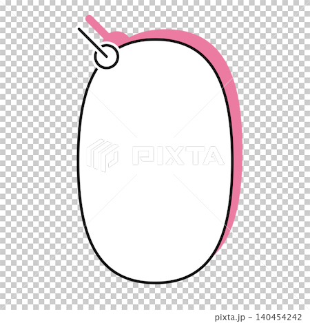 シンプルな縦長楕円形の吹き出しイラスト シンプルな縦長楕円形の吹き出しイラスト 140454242