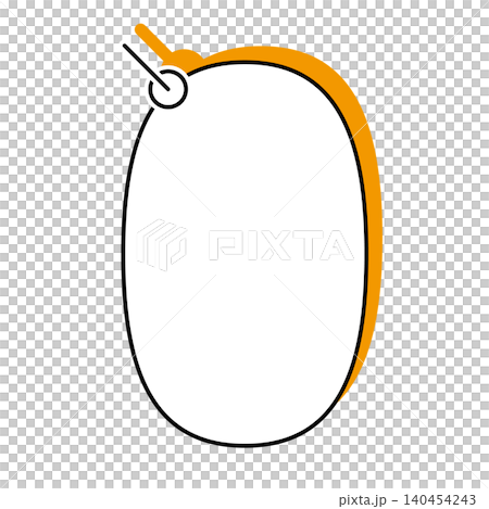 シンプルな縦長楕円形の吹き出しイラスト 140454243