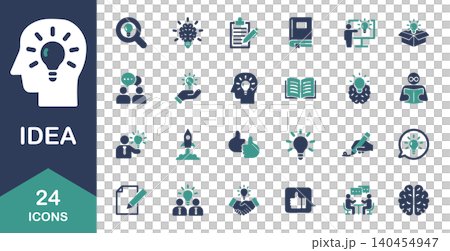 Icon set related to ideas and inspiration 140454947