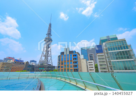 愛知県名古屋市、水の宇宙船から見た名古屋テレビ塔の風景 愛知県名古屋市、水の宇宙船から見た名古屋テレビ塔の風景 140455027