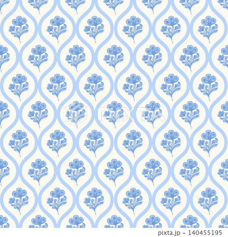 Ornate Folk Floral Geometric Seamless Pattern Ornate Folk Floral Geometric Seamless Pattern 140455195