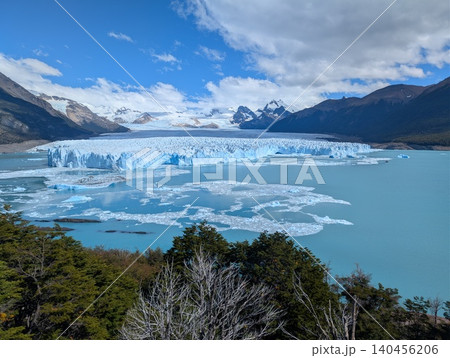 Blue glacier front of Perito Moreno in Patagonia Blue glacier front of Perito Moreno in Patagonia 140456206