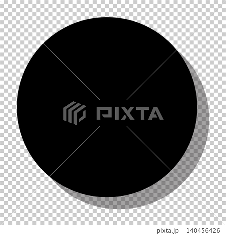 Shadowed black circles that can be used as backgrounds or icon bases. 140456426