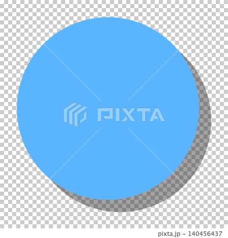 A blue circle with a shadow in the bottom right corner, which can be used as a background or icon base. 140456437