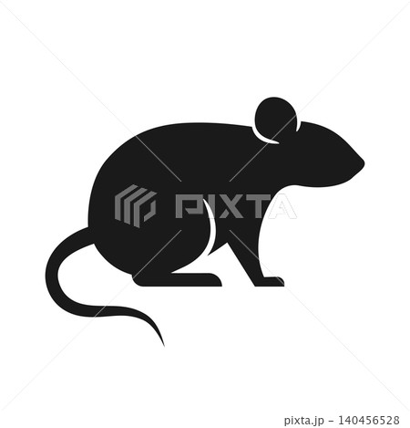 Silhouette of a sitting rat isolated on white background. Vector illustration Silhouette of a sitting rat isolated on white background. Vector illustration 140456528
