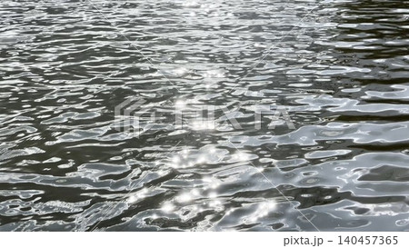 Scenery surface of pond illuminated by sun at summertime. Calm view on sea with small waves at sunny day. Beautiful summer nature landscape. Concept of tranquility scene. Slow motion Scenery surface of pond illuminated by sun at summertime. Calm view on sea with small waves at sunny day. Beautiful summer nature landscape. Concept of tranquility scene. Slow motion 140457365