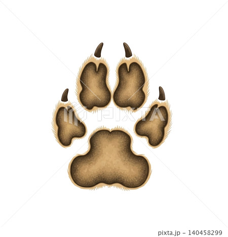 Golden Jackal Paw Print Flat Vector Illustration 140458299