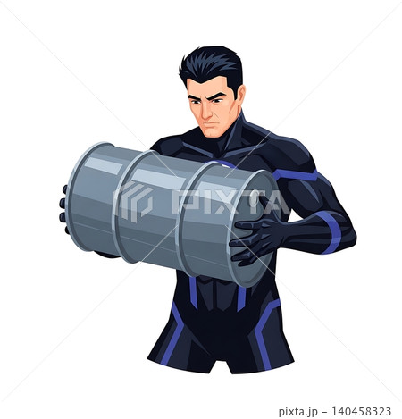 Gravity Superhero Crushing Metal Barrel 140458323