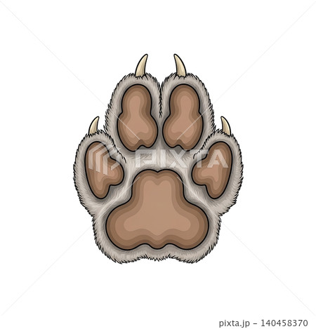 Kit Fox Paw Print Flat Vector Illustration Kit Fox Paw Print Flat Vector Illustration 140458370