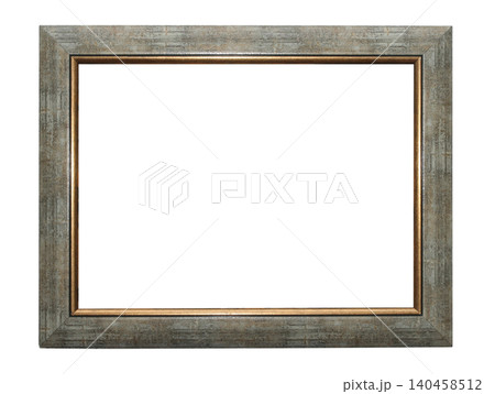 Rustic wooden picture frame with golden inner border Rustic wooden picture frame with golden inner border 140458512