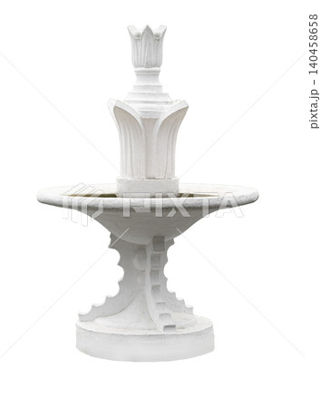White stone garden water fountain with classic design White stone garden water fountain with classic design 140458658