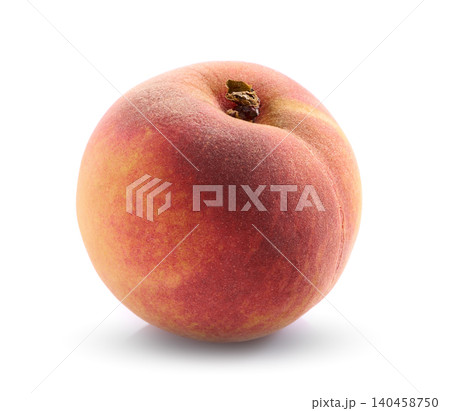 Peach in closeup on white background Peach in closeup on white background 140458750