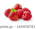Raspberry with strawberry on white background 140458781