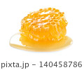 Honeycomb with honey on white background 140458786