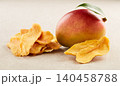 Mango slices dehydrated in closeup 140458788