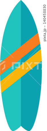Surfboard Design With Bright Colors Ready for Use at the Beach During Daylight Hours 140458830