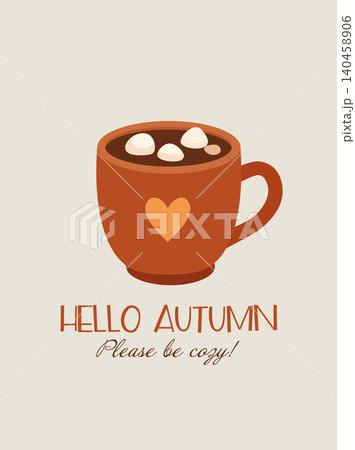 Cozy Cup of Hot Chocolate With Marshmallows for Autumn Season Cozy Cup of Hot Chocolate With Marshmallows for Autumn Season 140458906