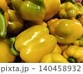 Yellow bell peppers filling the frame, showcasing a bountiful harvest and fresh ingredients ideal for healthy eating, vegetarian recipes, and wholesome food preparation 140458932