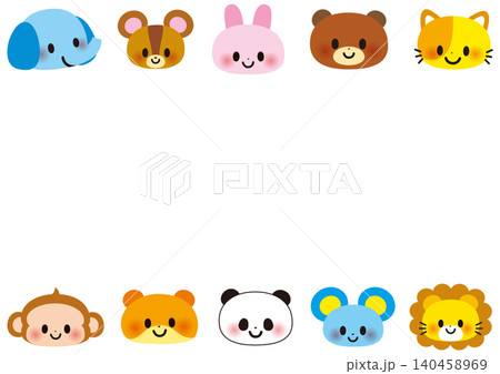 動物,動物園,フレーム,子供,アイコン,顔,ウサギ,クマ,犬,ライオン,ぞう,リス,猫,ねずみ 140458969