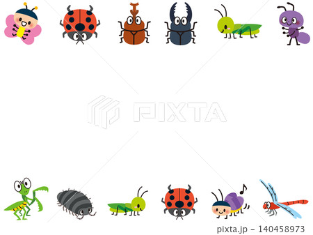 虫,昆虫,フレーム,夏,カブトムシ,クワガタ,テントウムシ,カマキリ,バッタ,セミ,トンボ,蜂,子供 140458973