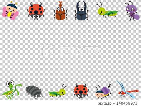 虫,昆虫,フレーム,夏,カブトムシ,クワガタ,テントウムシ,カマキリ,バッタ,セミ,トンボ,蜂,子供 140458973
