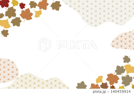 背景, バックグラウンド, 日本, 和柄, ベクター, 秋, 紅葉, 葉, 麻の葉, イラスト, 伝 背景, バックグラウンド, 日本, 和柄, ベクター, 秋, 紅葉, 葉, 麻の葉, イラスト, 伝 140459914