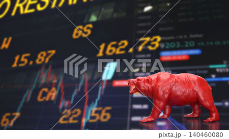 Red Bear Market Warning On Digital Trading Screen 3d render. Red Bear Market Warning On Digital Trading Screen 3d render. 140460080