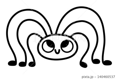 Vector black and white cartoon spider isolated on white background. Line insect clipart. Cute forest animal icon for kids. Outline woodland element. Woods wildlife illustration, coloring page Vector black and white cartoon spider isolated on white background. Line insect clipart. Cute forest animal icon for kids. Outline woodland element. Woods wildlife illustration, coloring page 140460537