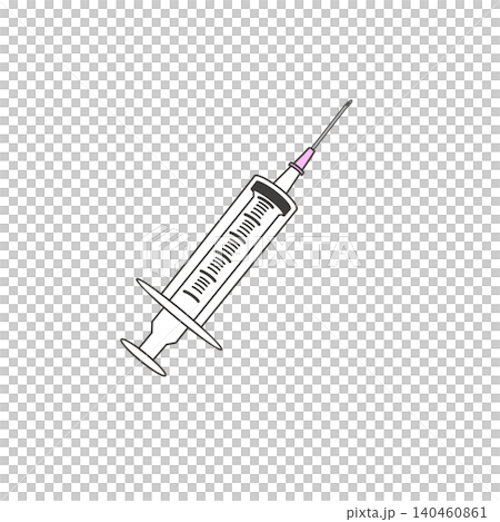 Illustration material: Syringe illustration / Medical instrument / Pink / 20G Illustration material: Syringe illustration / Medical instrument / Pink / 20G 140460861