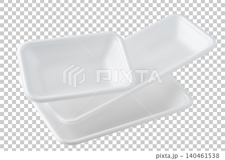 透明背景（png）に複数の白い食品トレー 140461538