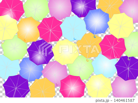 色彩繽紛的背景,佈滿了雨傘 色彩繽紛的背景,佈滿了雨傘 140461587