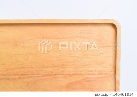 brown wooden tray isolated on white background 140461814