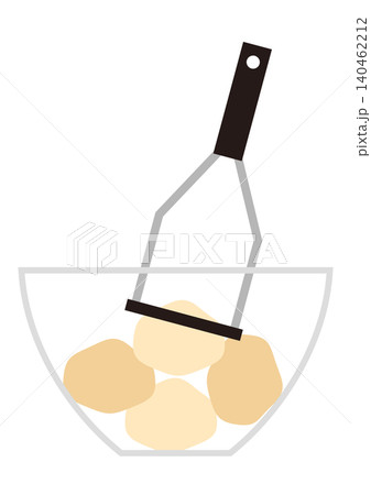 ポテトマッシャーでじゃがいもを潰すイラスト ポテトマッシャーでじゃがいもを潰すイラスト 140462212