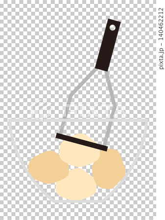 ポテトマッシャーでじゃがいもを潰すイラスト ポテトマッシャーでじゃがいもを潰すイラスト 140462212