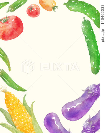 水彩夏野菜フレーム 140463035