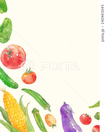 水彩夏野菜フレーム 140463045