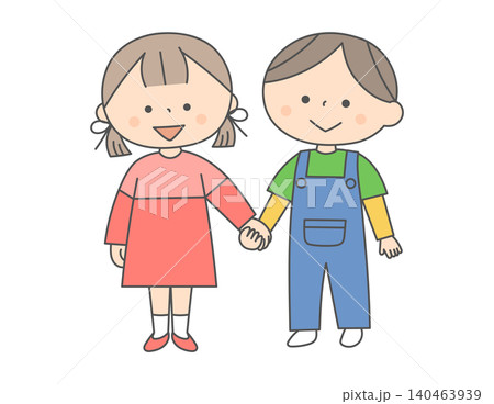 手をつなぐ男の子と女の子 140463939