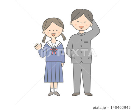 制服を着た男女の中学生 制服を着た男女の中学生 140463943