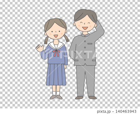 制服を着た男女の中学生 制服を着た男女の中学生 140463943