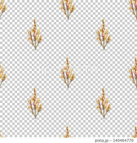 Seamless pattern of tropical Sanchezia speciosa. Hand drawn watercolor illustration with orange exotic flower in botanical style. Decorative background design for summer wallpaper or floral textile Seamless pattern of tropical Sanchezia speciosa. Hand drawn watercolor illustration with orange exotic flower in botanical style. Decorative background design for summer wallpaper or floral textile 140464770