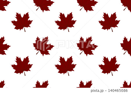 Crimson maple leaves on white background, light sparse seamless pattern Crimson maple leaves on white background, light sparse seamless pattern 140465086