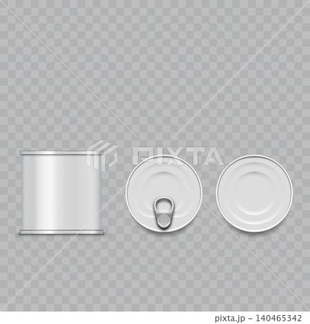 Short Silver Tin Can Packaging Mockup Vector 140465342