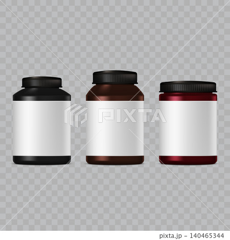 Dark Plastic Supplement Jar with Label Mockup Vector Dark Plastic Supplement Jar with Label Mockup Vector 140465344